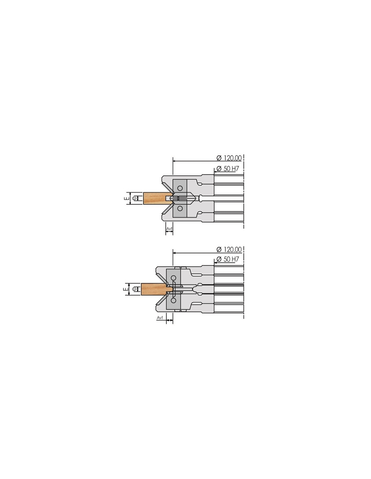 Porte-outils - ELBE ME120530 - rainure 5-10 mm - Ø 120 x al 30 mm